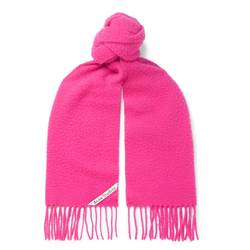 Acne Studios Fringed boiled-wool scarf